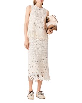 Maje Maje Crochet Fringe Sleeveless Top