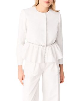 Maje Maje Cropped Jacket with Embellished Belt