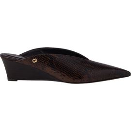 maje maje Embossed leather wedge mules
