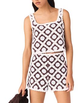 Maje Maje Floral Crocheted Top