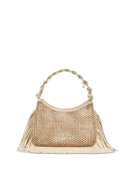 Maje Maje Fringed Leather Mesh Hobo Bag