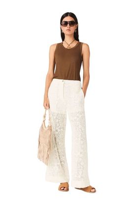 maje maje Guipure lace trousers