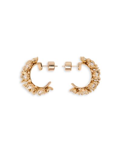 Maje Maje Imitation Pearl Flower C Hoop Earrings
