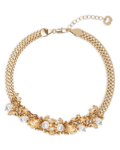 Maje Maje Imitation Pearl Flower Statement Bracelet