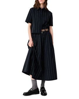 Maje Maje Jarius Rhinestone Trim Midi Skirt