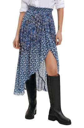 maje maje Jartrani Print Split Skirt