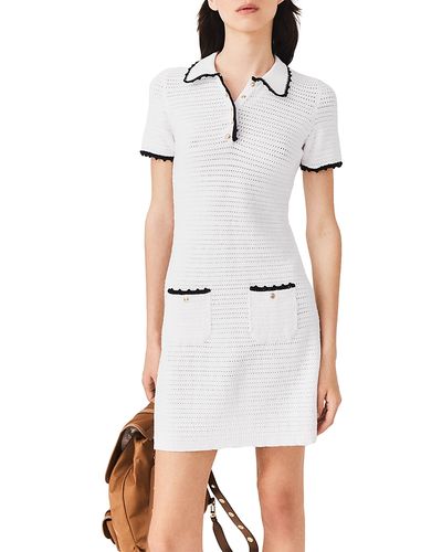 Maje Maje Knit Polo Dress with Crochet