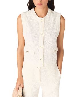 Maje Maje Laros Floral Guipure Lace Waistcoat