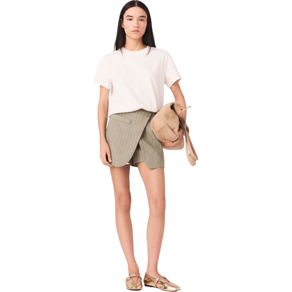 maje maje Layered linen blend shorts