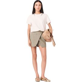 maje maje Layered linen blend shorts