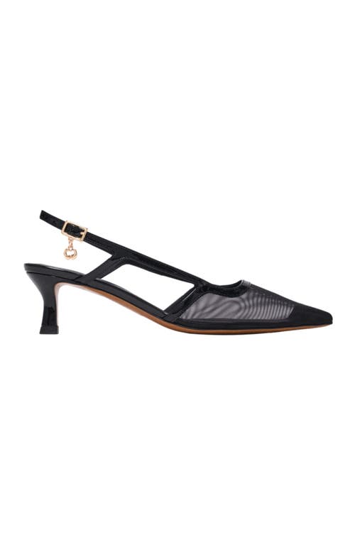 maje maje Leather and mesh slingbacks