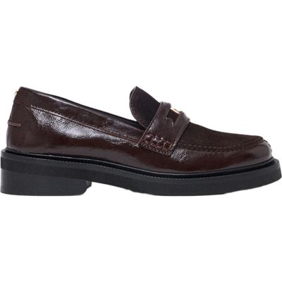 maje maje Leather and suede loafers