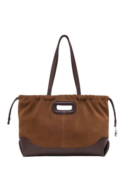 maje maje Leather and suede Milpli tote bag