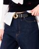 maje maje Leather belt with oval buckle - 2