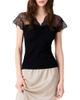 Maje Maje Liliona Lace Yoke Jersey Top - 1