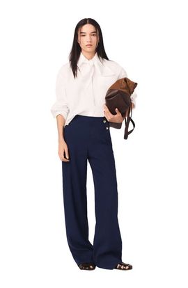 maje maje Linen-blend sailor trousers