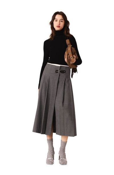 maje maje Long pleated skirt