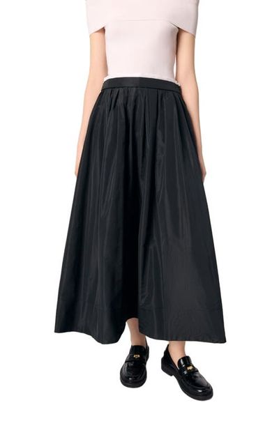 maje maje maxi skirt with contrast waistband