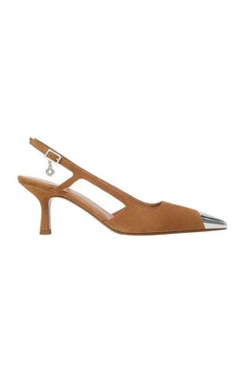 maje maje Metallic-toe suede pumps