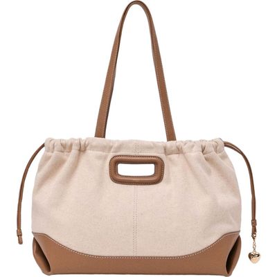 maje maje Milpli canvas and leather tote bag