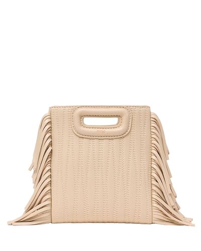 Maje Maje Mini M Topstitched Fringe Leather Crossbody