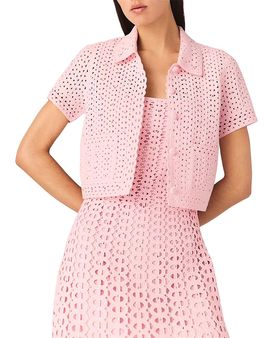 Maje Maje Mykinga Rhinestone Crochet Cardigan