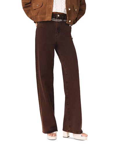 Maje Maje Pantinbrown Mid Rise Bootcut Jeans in Brown