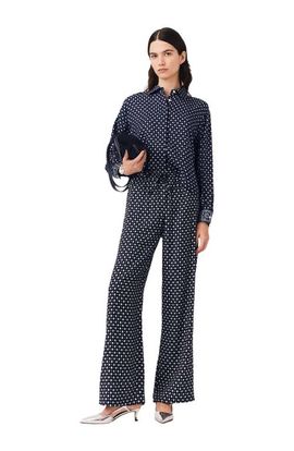 maje maje Patterned rhinestone trousers