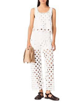 Maje Maje Pimiroir Straight Mirror Crochet Pants