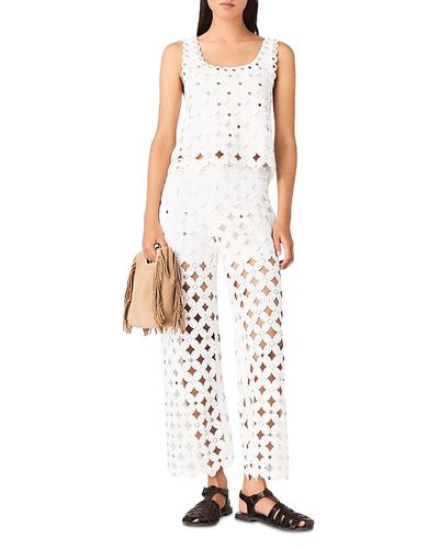Maje Maje Pimiroir Straight Mirror Crochet Pants