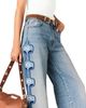 Maje Maje Pintbrode Floral Embroidered Wide Leg Jeans in Blue - 5