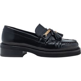 maje maje Pleated-edge leather loafers