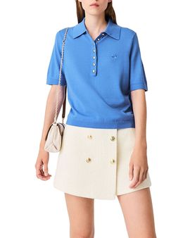Maje Maje Polo Collar Short Sleeve Sweater