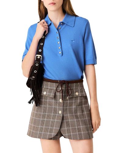 Maje Maje Prince of Wales Check Layered Suit Shorts