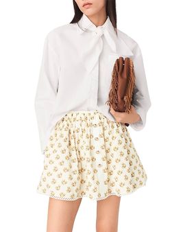 Maje Maje Printed Rickrack Trim Skirt