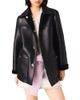 Maje Maje Reversible Faux Leather Fleece Jacket - 1