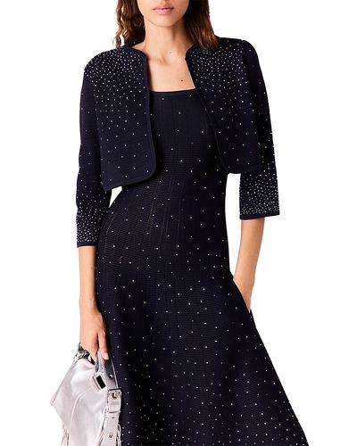 Maje Maje Rhinestone Embellished Cropped Cardigan