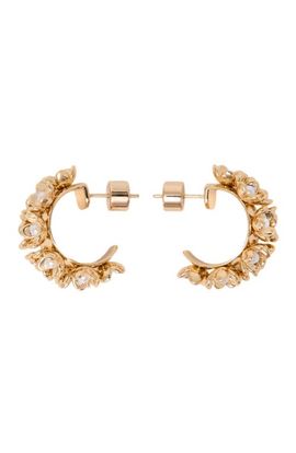 maje maje Rhinestone flower hoop earrings