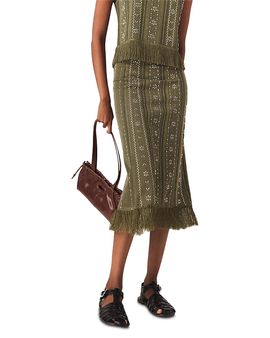 Maje Maje Rhinestone Flowers Knit Skirt