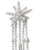 Maje Maje Rhinestone Shooting Star Asymmetrical Drop Earrings in Silver Tone - 1