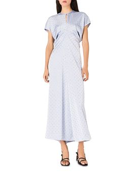 Maje Maje Ribrilt Studded Satin Maxi Dress