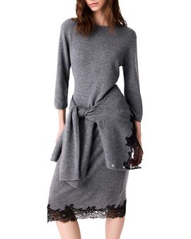 Maje Maje Ridentelle Wool Lace Hem Dress