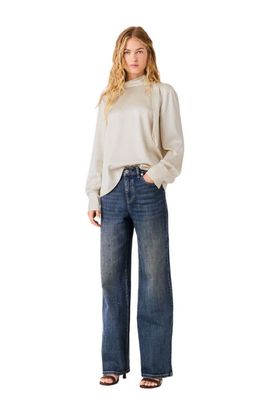 maje maje Satin Blouse With Draped Back