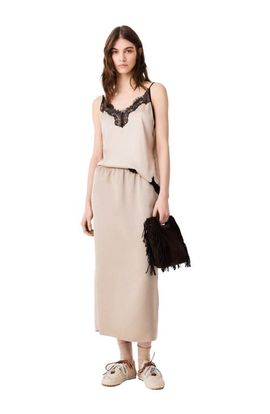 maje maje Satin pencil skirt