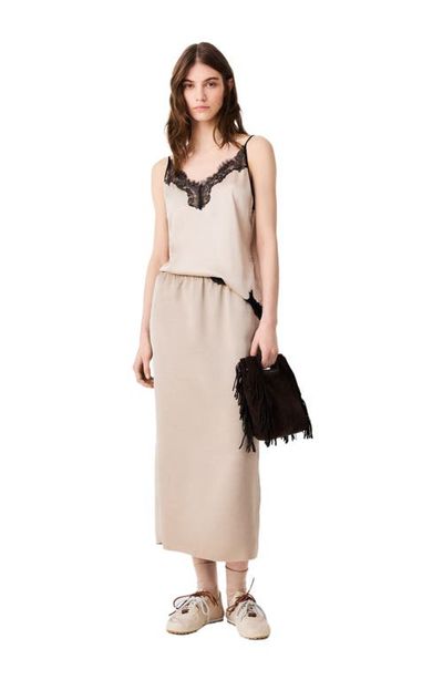 maje maje Satin pencil skirt