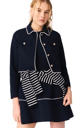 maje maje Short jacket with contrast trim