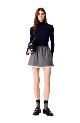 maje maje Short skirt with lace trim