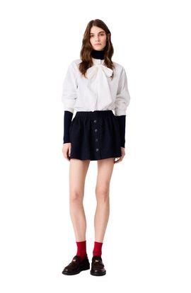 maje maje Short tailored rhinestone skirt