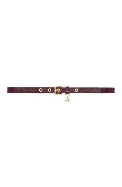 maje maje Slim leather belt with eyelets