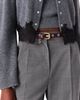 maje maje Slim leather belt with eyelets - 3